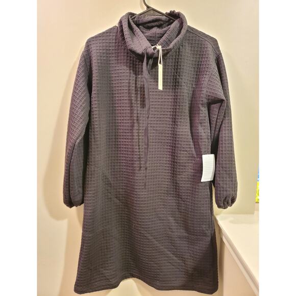 Max Studio Drawstring Cowl Neck Dress in Black - Picture 3 of 10